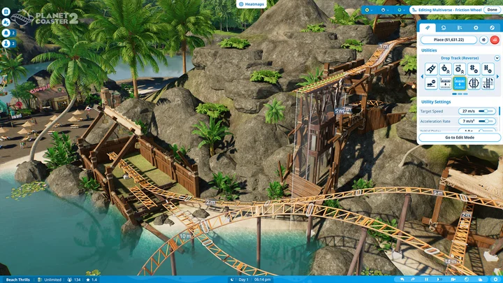 Planet Coaster 2 - Launch screenshot - 02 - Complex Coaster UI