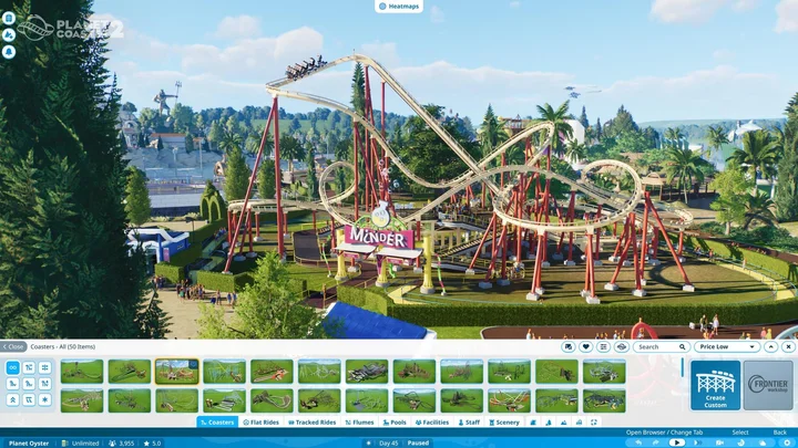 Planet Coaster 2 - Launch screenshot - 01 - Blueprint UI