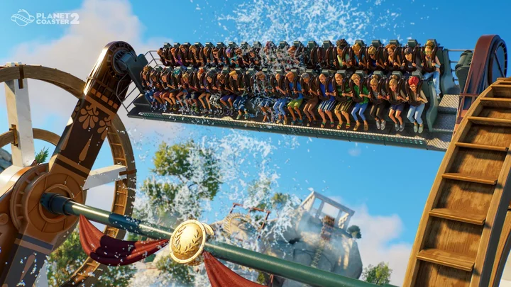 Planet Coaster 2 - Launch screenshot - 07 - Guests Riding Flat Rides