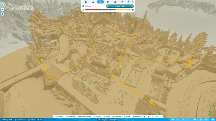 Planet Coaster 2 - Launch screenshot - 12 - Power Heatmap UI