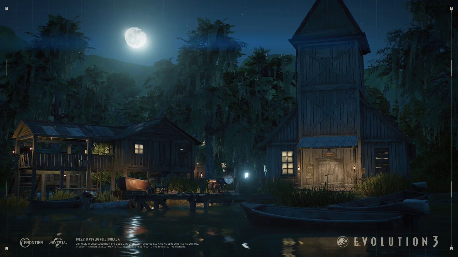 Jurassic World Evolution 3 - Wetlands - Screenshot 08 - Scenery blueprint cruise