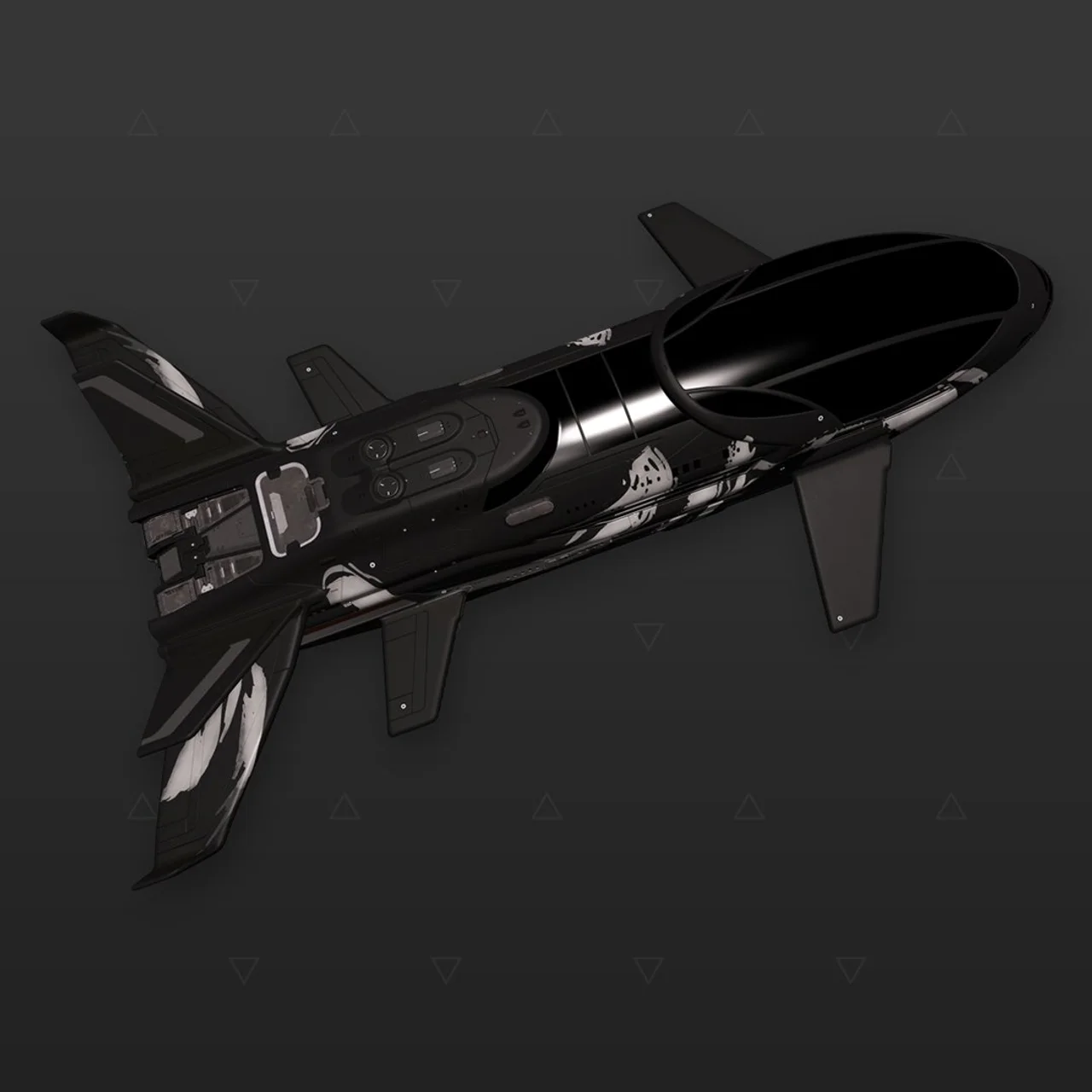 Beluga Liner - « Asemic » - Blanc et noir