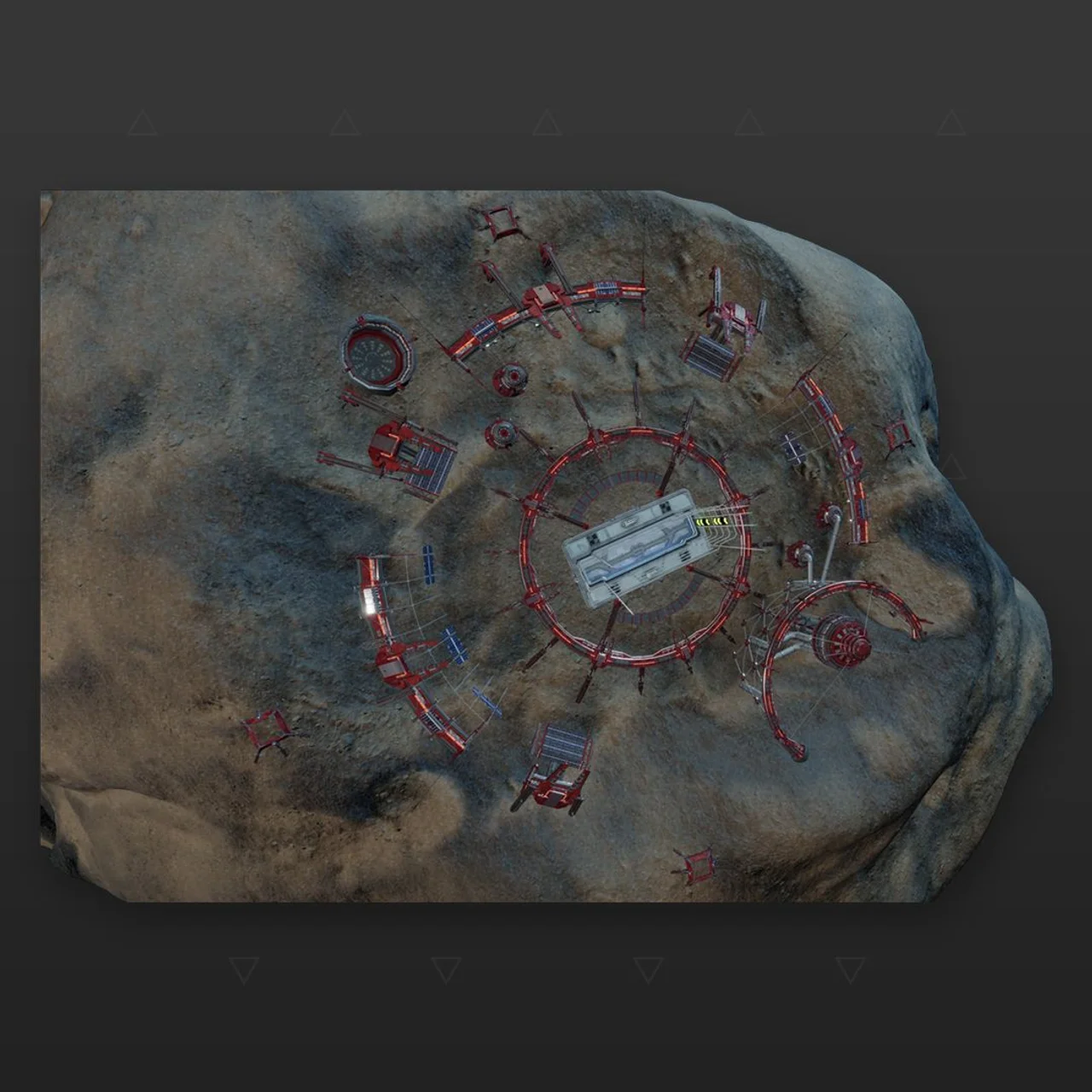 Estação espacial Base de asteroides - Vermelho