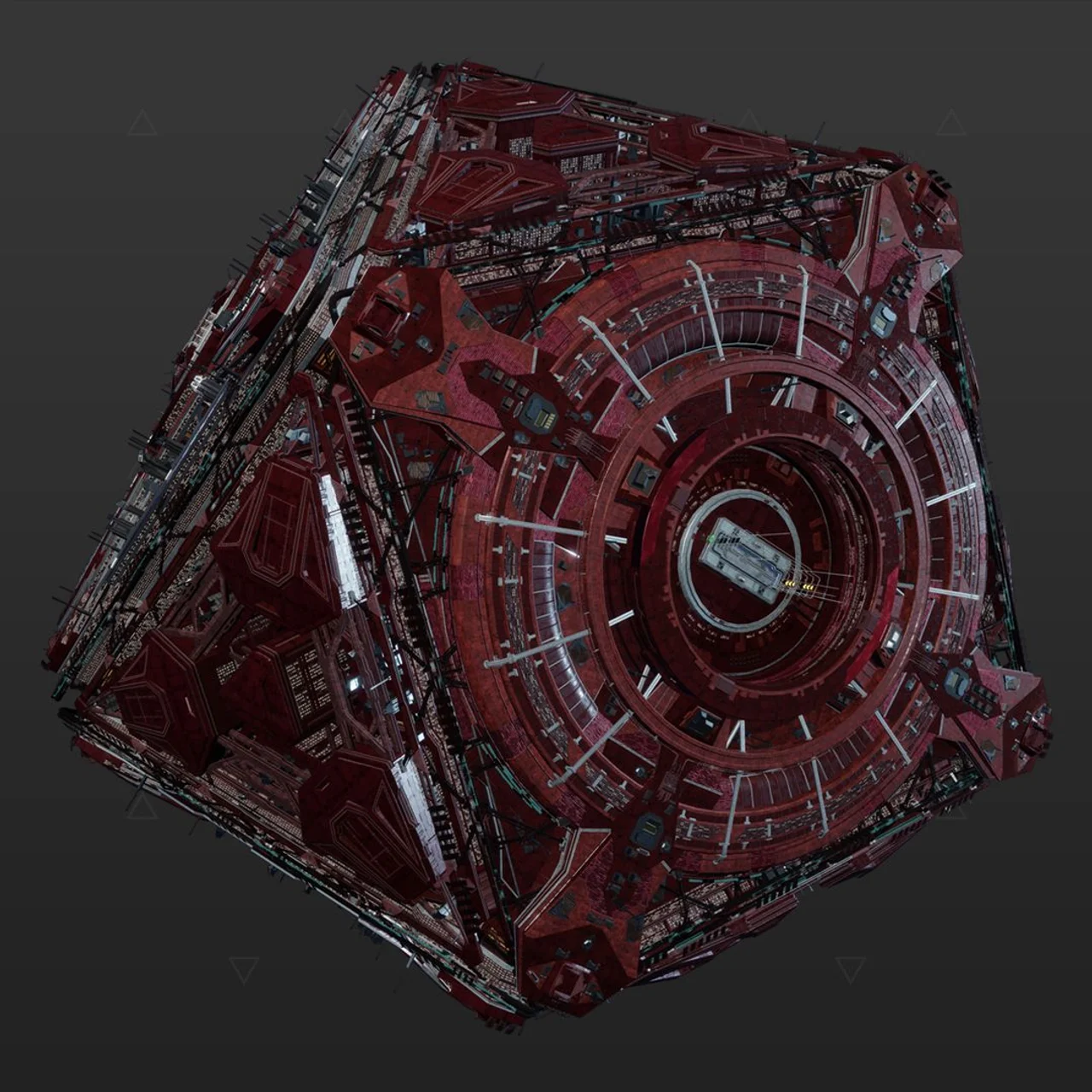 Estación espacial Coriolis roja